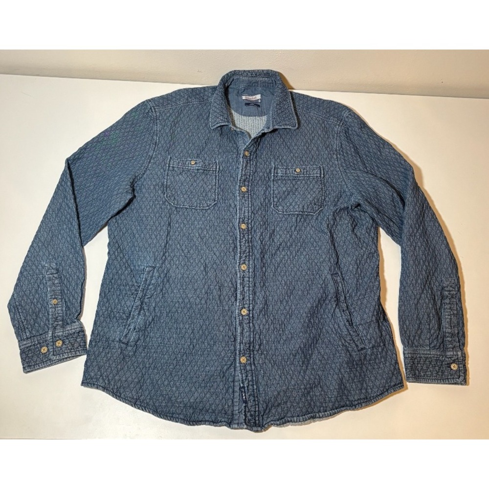 Johnnie-O Men's Quilted Shacket Shirt | Blue | Large
